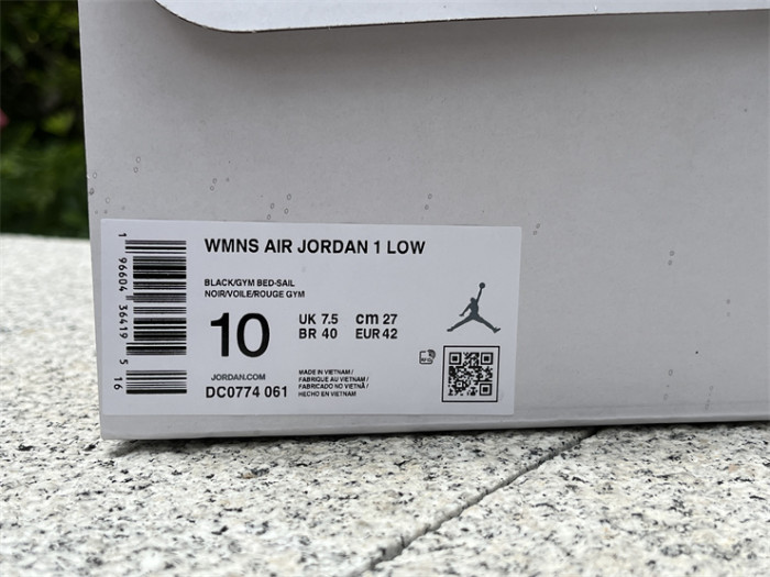 Authentic Air Jordan 1 Low “Bred Sail ”