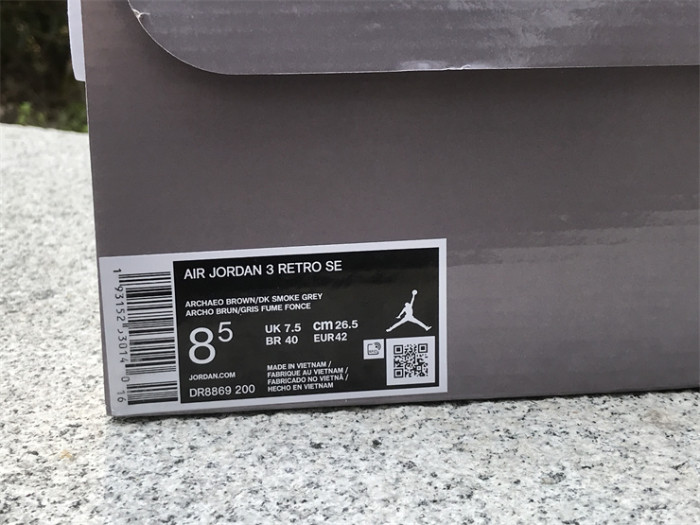 Authentic Air Jordan 3 Winterized “Archaeo Brown”