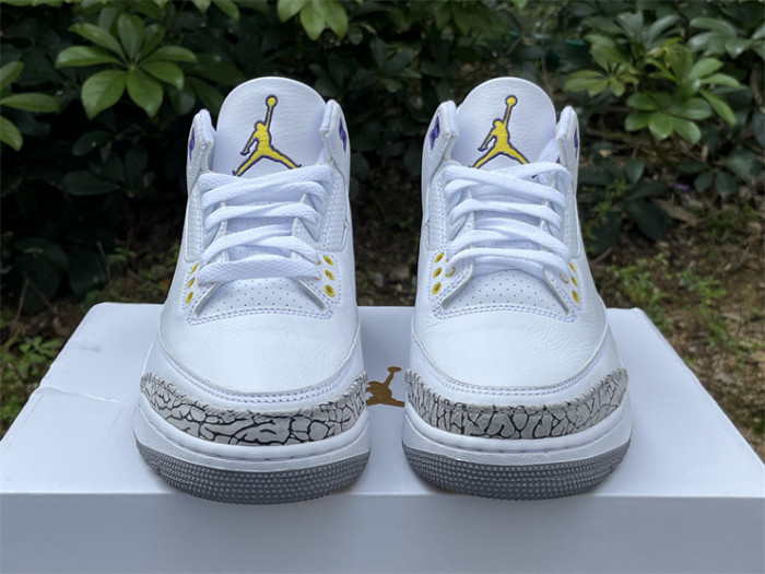 Authentic Air Jordan 3 White Purple