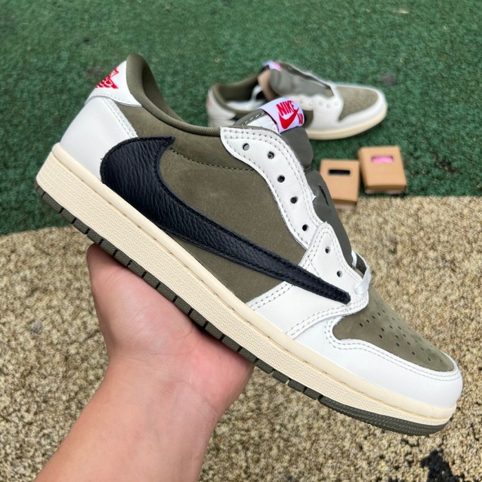 Authentic Travis Scott x Air Jordan 1 Low “Medium Olive”