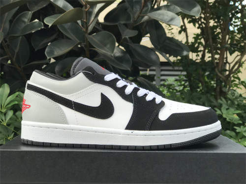 Authentic Air Jordan 1 Low SE White Fire Red Black Matte Silver
