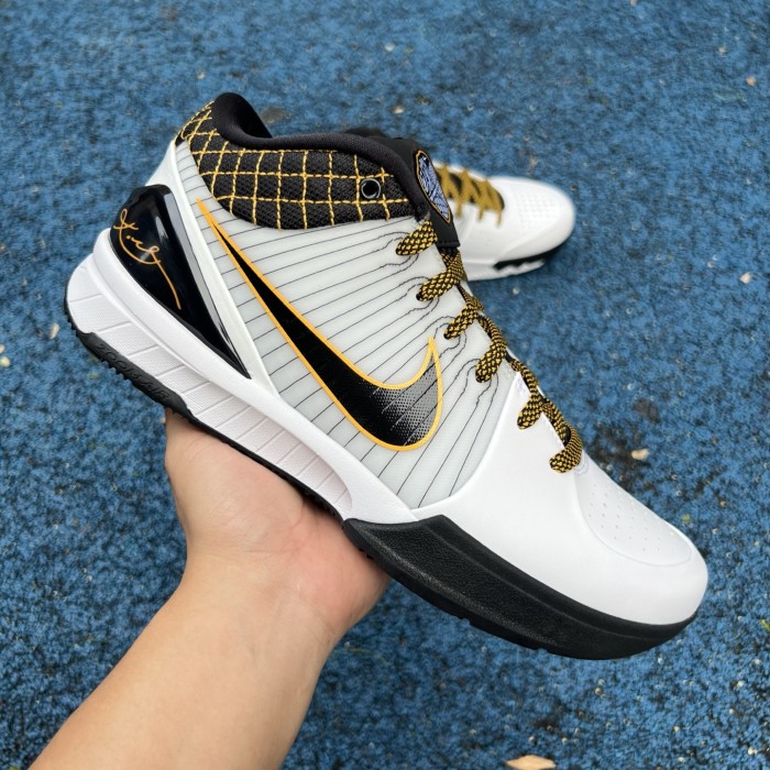 Authentic Nike Kobe 4 Protro White Black Del Sol