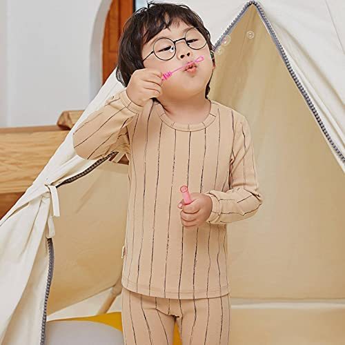 Autumn and Winter Children's Autumn Clothes and Long Trousers Boneless Underwear Wool Pull Frame Home Service Suit Boy Cartoon Pajamas
