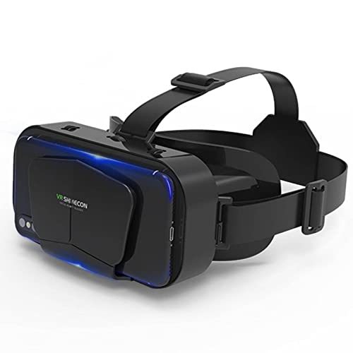NC Head-Mounted 3D Virtual Reality VR Glasses Mobile Phone Movie Game Helmet Smart Digital Glasses 3D Goggles Suitable for TV, Compatible with iOS, Android, Support 4.7-7 Inches (Black).
