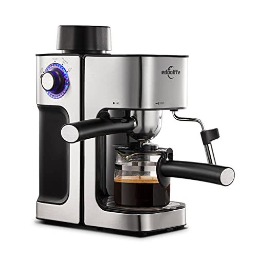 NC Home Office Small Coffee Machine, Semi-Automatic Steam Milk Froth Integrated Fancy Espresso Machine Stainless Steel, Metal