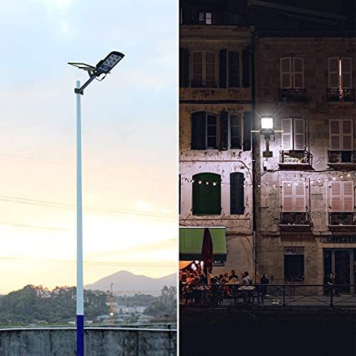 500W Solar Street Lights Outdoor Dusk to Dawn 30000 Lumens Solar Powered Light Motion Sensor Waterproof IP66 Security Solar Led Flood Light for Parking Lot/ Stadium/ Yard/ Garage/Garden (Cool White)