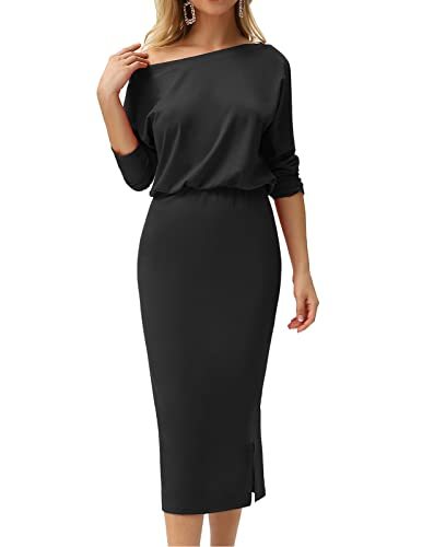 GRACE KARIN Women’s Sexy One Shoulder Hips-Wrapped Bodycon Party Pencil Dress