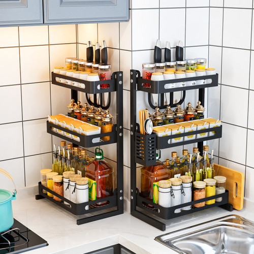 Rounded grid seasoning rack multi-functional draining bowl rack tableware supplies sink rack two-layer three-layer countertop bowls and dishes chopsticks draining storage rack