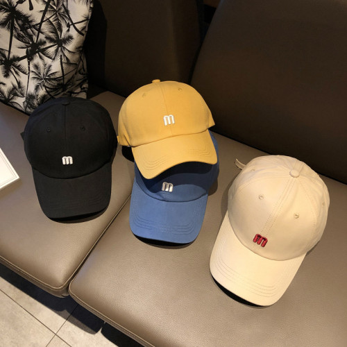 Fashionable and simple M letter hat, all-match curved brim sun hat, peaked cap summer travel sun hat