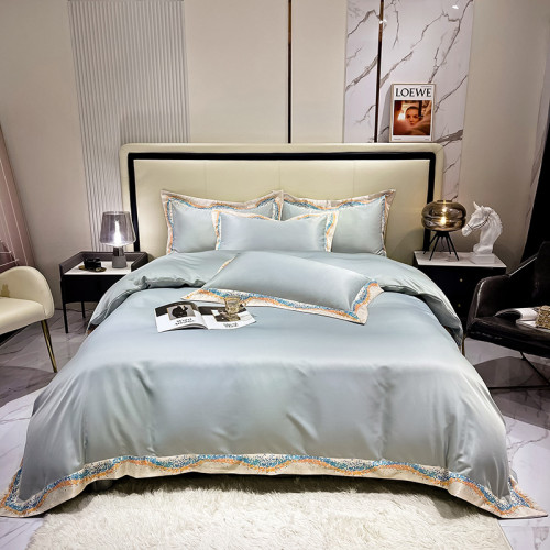 Washed Tencel four-piece set, silky smooth summer ice silk sheets for sleeping naked