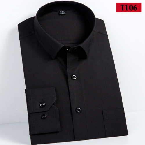 Men's long-sleeved shirts, cotton shirts, middle-aged and elderly shirts, cotton inch shirts, loose tops, casual business formal wear