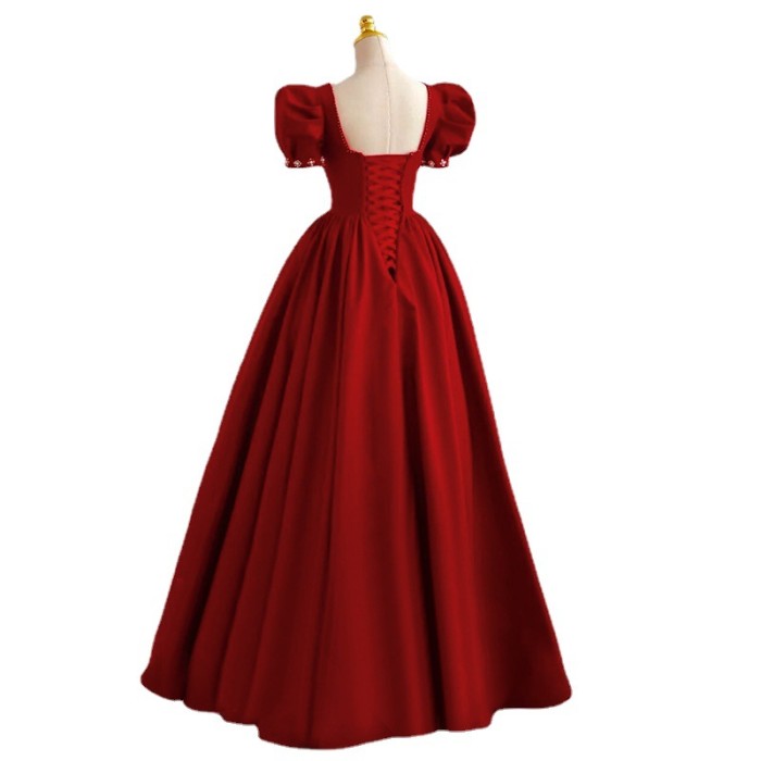 2022 red wedding dress petite at large princess high-end new evening dress for women