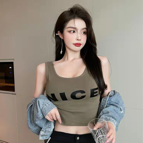 Women's vest, with short navel suspenders in the summer, I-shaped bottoming shirts, sleeveless hot girl tops, breathable casual sports suspenders