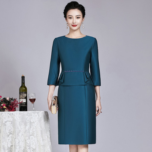 New ladies off dress noble temperament wedding wedding dress mother-in-law dress, middle-aged and elderly plus size dress fashion dress