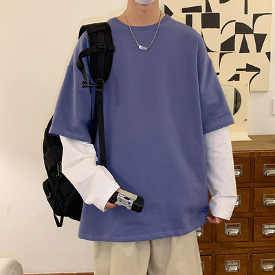 Trendy and fashionable pullover round neck sweater for men with loose design and long sleeves