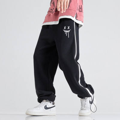 Trendy high quality cotton sweatpants for men, fashionable little devil print casual sweatpants