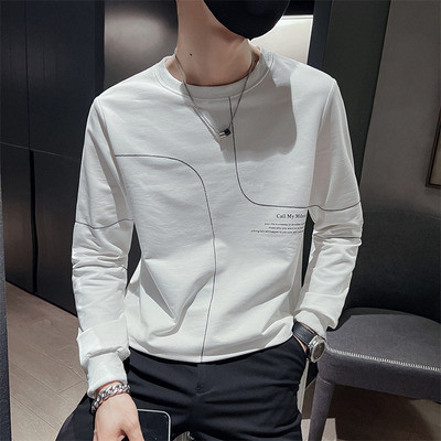 Men's Round Neck Pullover Sweater, Fashion Casual Sports Long Sleeve Top, Slim Fit Long Sleeve Sweater
