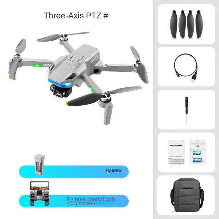 Three-axis anti-shake high-definition aerial photography remote control toy plane, GPS brushless radar obstacle avoidance folding drone
