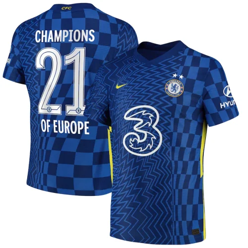 Chelsea Cup Home Player Jersey 21/22 with Champions of Europe 21 printing