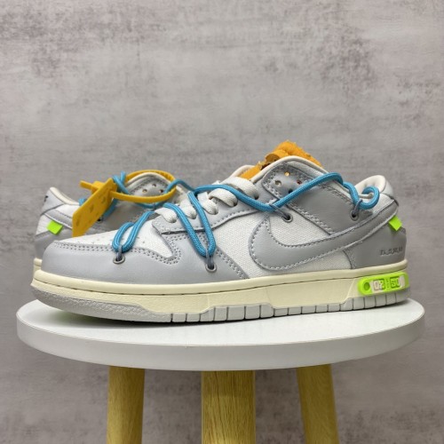 Off White x Dunk Low The 50 Gray White Blue Laces