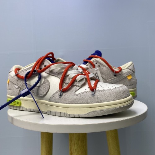 Off White x Dunk Low The 50 Gray White Red Laces