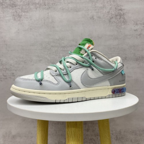 Off White x Dunk Low The 50 Gray White Green Laces