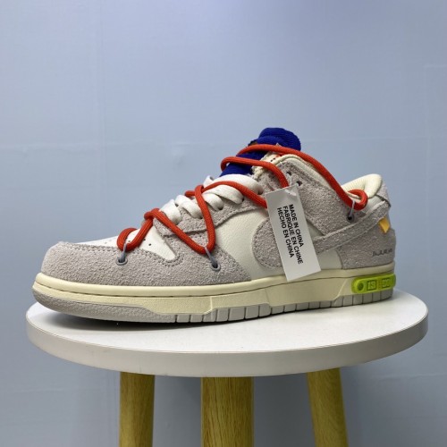 Off White x Dunk Low The 50 Gray White Red Laces
