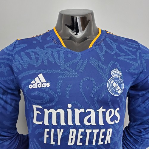 Real Madrid Away Player Long Sleeve Jersey 21/22