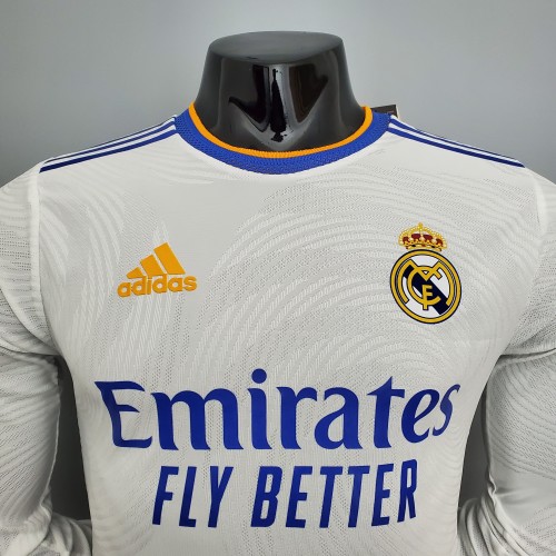 Real Madrid Home Player Long Sleeve Jersey 21/22