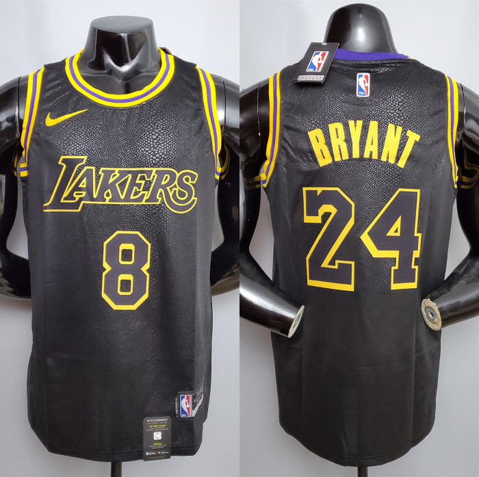 Retro Kobe Bryant #8 & #24 Swingman Jersey Black