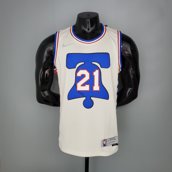 Joel Embiid Philadelphia 76ers Bonus Edition Swingman Jersey Beige