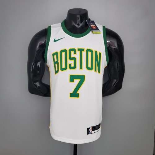 Jaylen Brown Boston Celtics Platinum White Limited Version Swingman Jersey