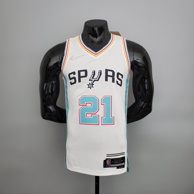 Tim Duncan San Antonio Spurs 2022 City Edition Swingman Jersey White