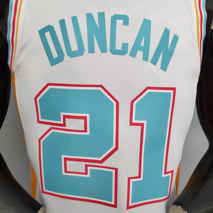 Tim Duncan San Antonio Spurs 2022 City Edition Swingman Jersey White