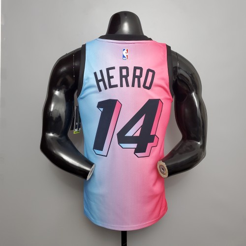 Tyler Herro Miami Heat Swingman Jersey Pink Blue