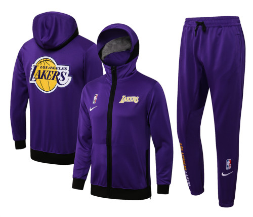 Los Angeles Lakers Hooded Jacket Training Suit 21-22 Purple