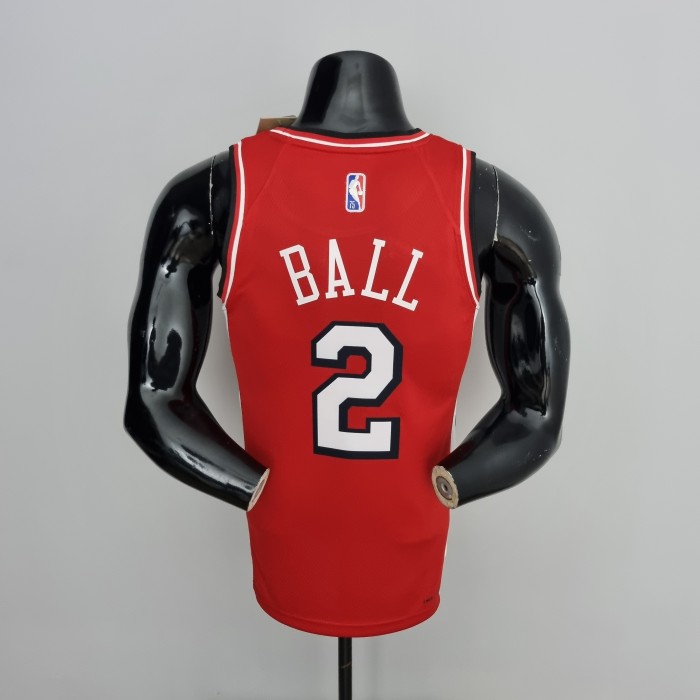 Lonzo Ball Chicago Bulls 75th Anniversary 2022 City Edition Swingman Jersey Red