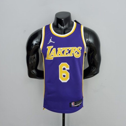 LeBron James Los Angeles Lakers 75th Anniversary Swingman Jersey Purple
