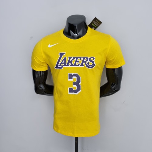 Anthony Davis Los Angeles Lakers Casual T-shirt Yellow