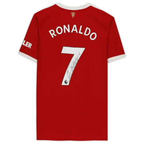 Cristiano Ronaldo Manchester United Autographed Red 2021 Jersey