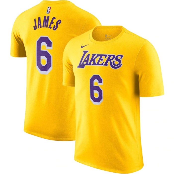 LeBron James Los Angeles Lakers Casual T-shirt Yellow 2023