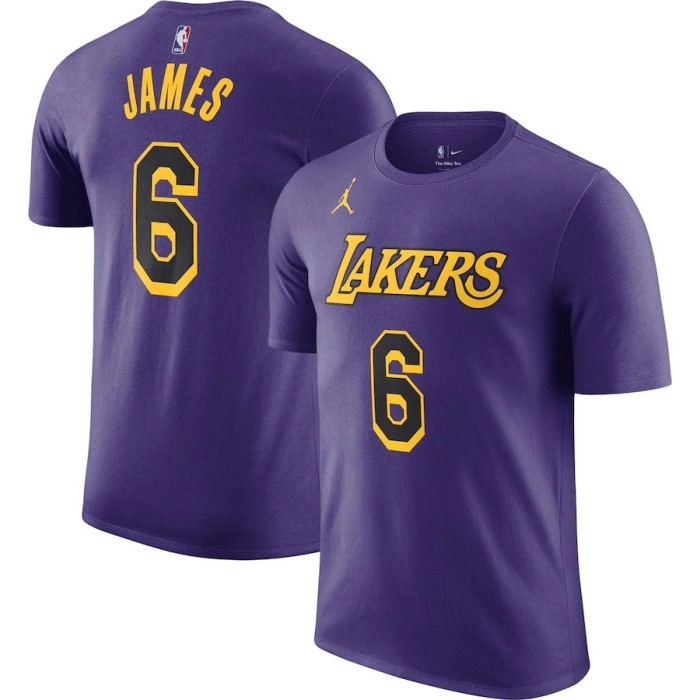 LeBron James Los Angeles Lakers Casual T-shirt Purple 2023