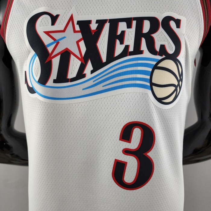 Allen Iverson Philadelphia 76ers Swingman Big Meteor White Retro Jersey