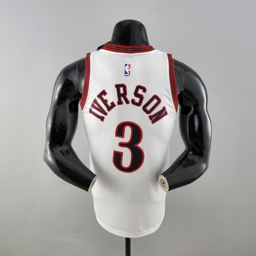 Allen Iverson Philadelphia 76ers Swingman Big Meteor White Retro Jersey