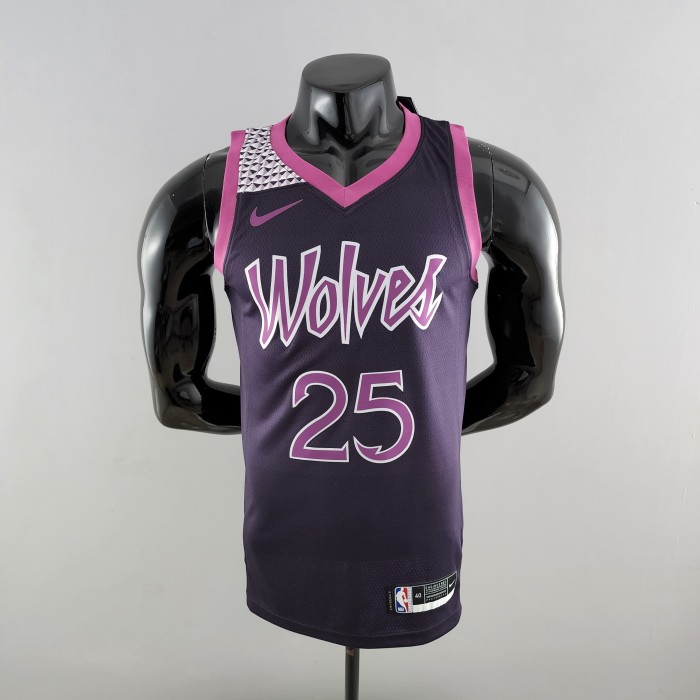 Derrick Rose Minnesota Timberwolves Swingman Jersey Black and Purple