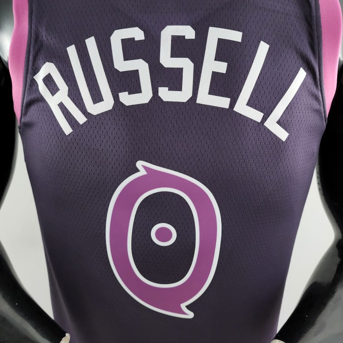 D'Angelo Russell Minnesota Timberwolves Swingman Jersey Black and Purple