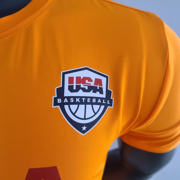 USA Basketball Team Casual T-shirt Orange