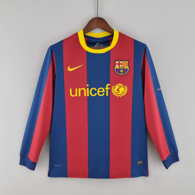 Barcelona Home Long Sleeve Retro Jersey 2010/11