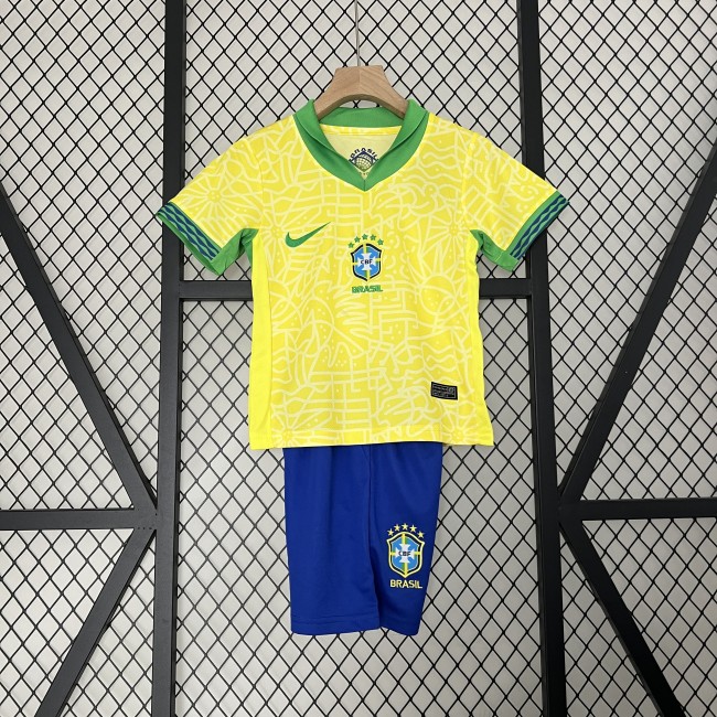 Brazil 2024 Copa America League Home Kids Suit