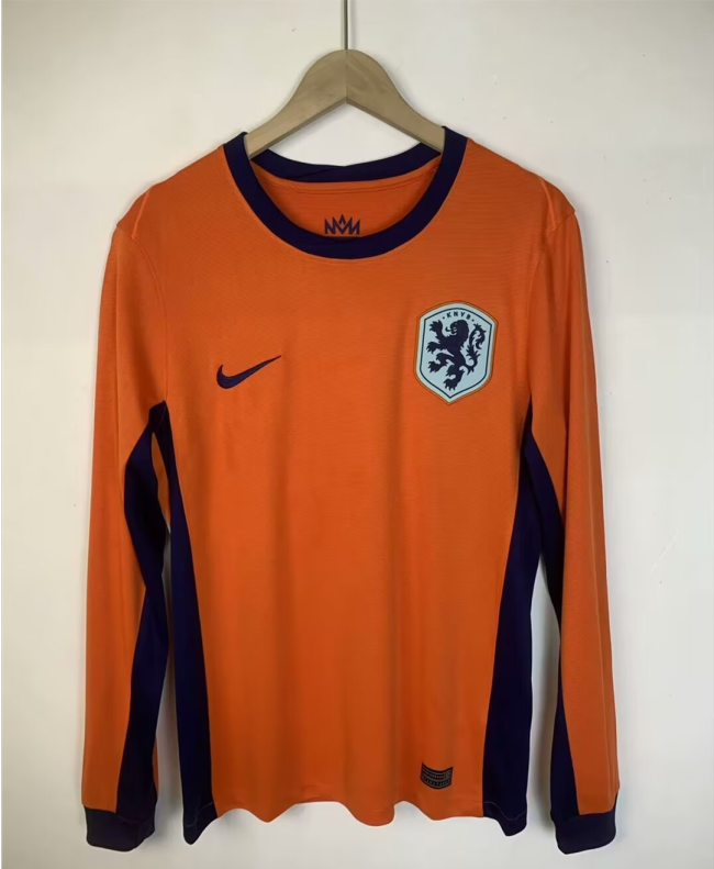 Netherlands Euro 2024 Home Man Long Sleeve Jersey